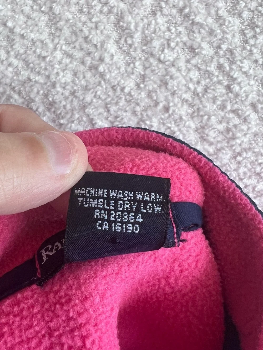 Ralph Lauren Vintage Infant Baby Girl Full Zip Pink Fleece Size 12-24 Months